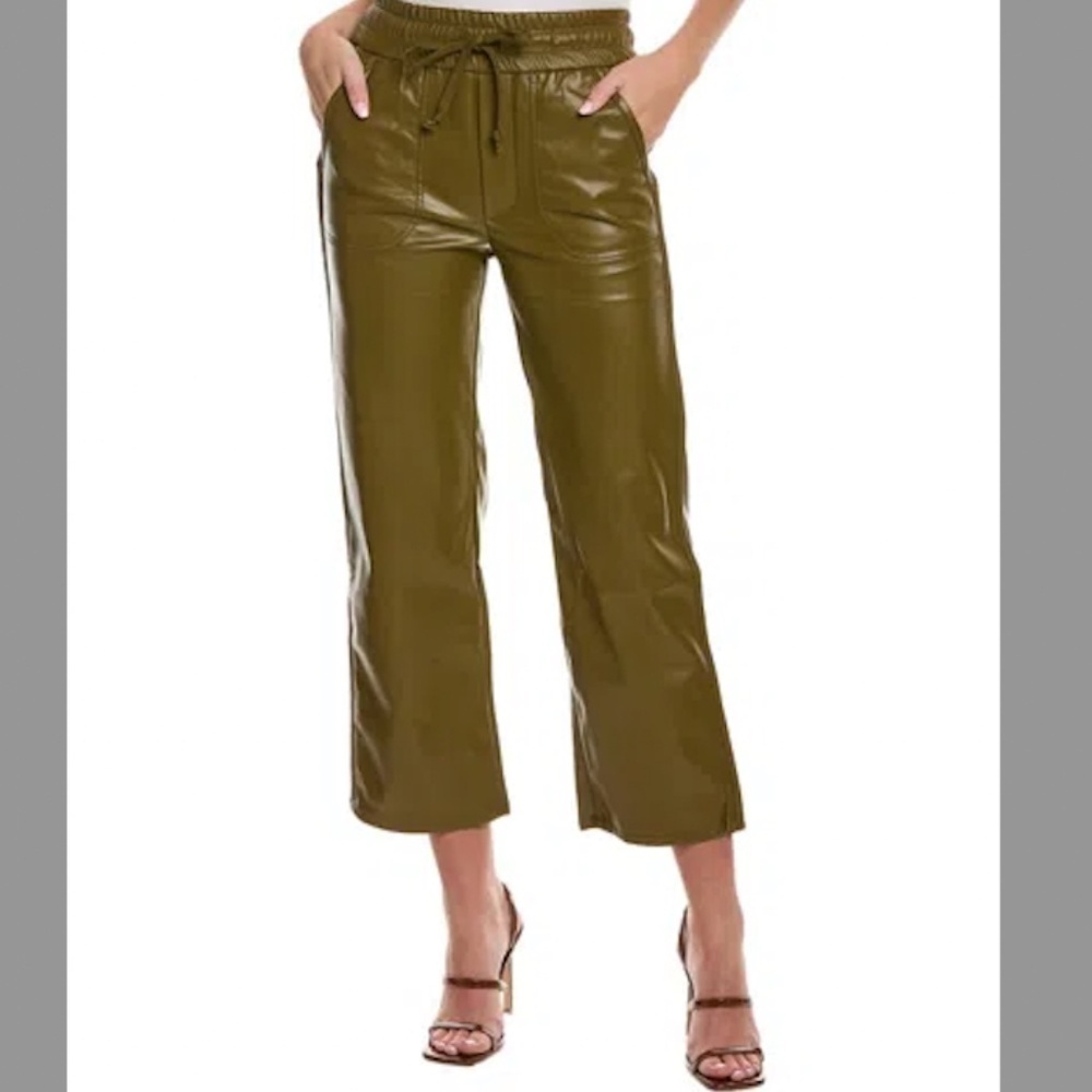 NWT MOTHER | Fall Winter Fir Green Rambler Lounger Ankle Faux Leather | Size XS - Picture 4 of 16